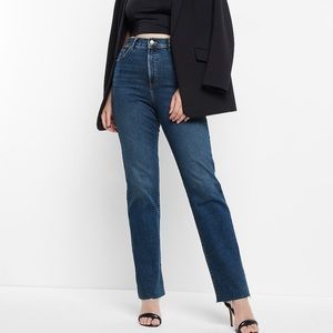 Express Super High Waisted Modern Straight Jeans